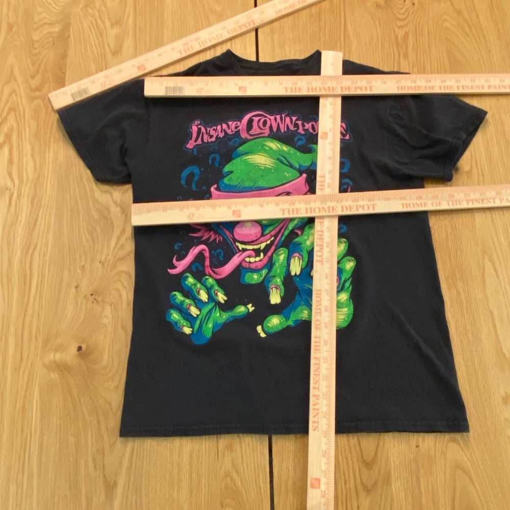 Insane Clown Posse ICP Tee Mens Size Small Black Neon Graphic Horrorcore HipHop - Picture 3 of 3